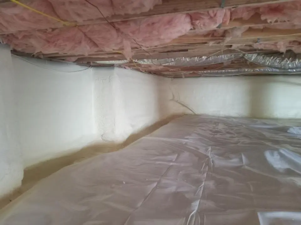Crawl space encapsulation with closed-cell spray foam for Metal Roof Coating in Swanzey